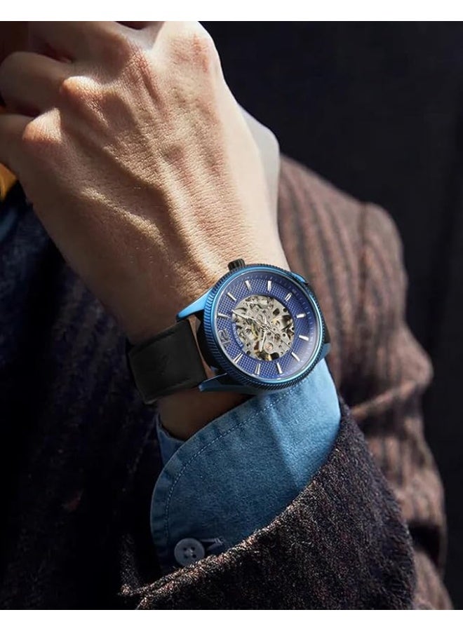 FORSINING Men's Automatic Self-winding Day Calendar Leather Strap Brand Collection Wrist Watch - Image 2